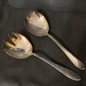 Vintage Reed & Barton Silverplate Serving Spoon & Fork Set